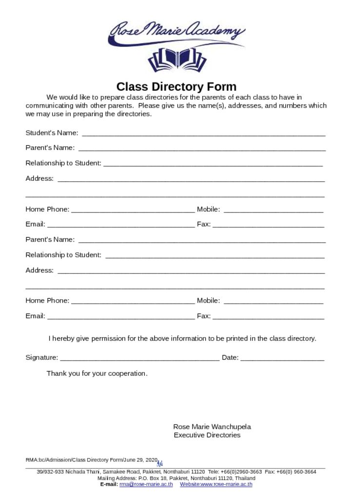 thumbnail of Class_Directory_Form